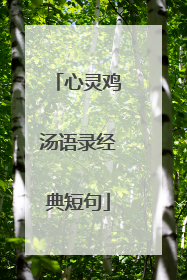 心灵鸡汤语录经典短句
