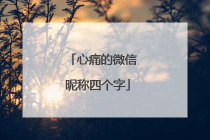 心痛的微信昵称四个字