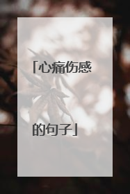 心痛伤感的句子