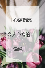 心痛伤感令人心寒的说说
