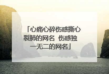 心痛心碎伤感撕心裂肺的网名 伤感独一无二的网名