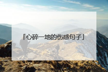 心碎一地的伤感句子