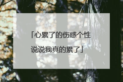 心累了的伤感个性说说我真的累了