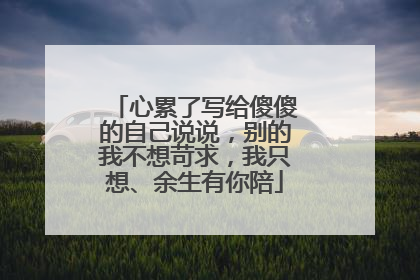 心累了写给傻傻的自己说说，别的我不想苛求，我只想、余生有你陪