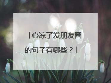 心凉了发朋友圈的句子有哪些?