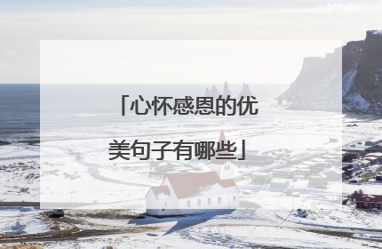 心怀感恩的优美句子有哪些