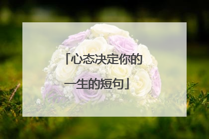 心态决定你的一生的短句