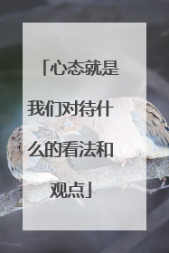 心态就是我们对待什么的看法和观点