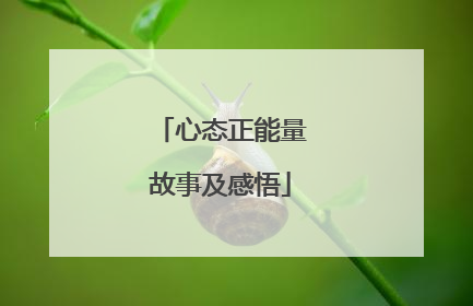 心态正能量故事及感悟