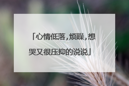 心情低落,烦躁,想哭又很压抑的说说
