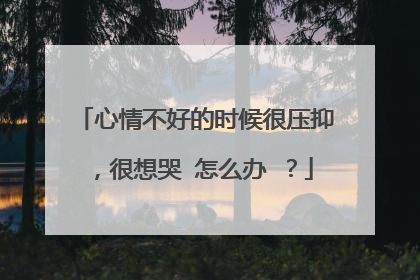 心情不好的时候很压抑，很想哭 怎么办 ？