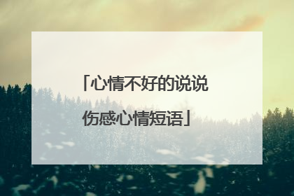 心情不好的说说伤感心情短语