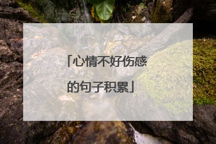 心情不好伤感的句子积累