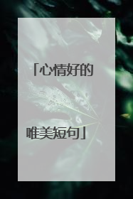 心情好的唯美短句