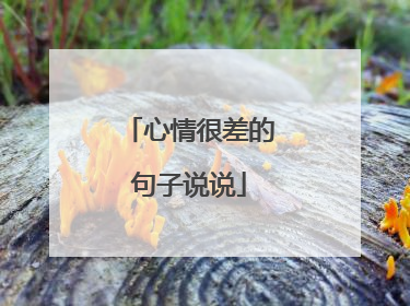 心情很差的句子说说