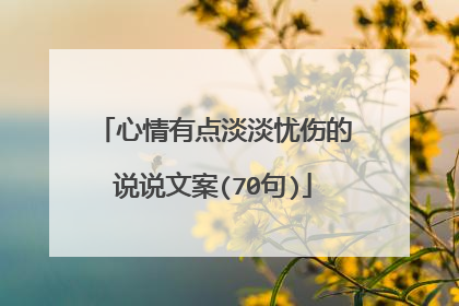 心情有点淡淡忧伤的说说文案(70句)