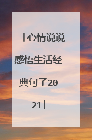 心情说说感悟生活经典句子2021