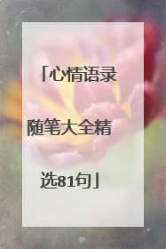 心情语录随笔大全精选81句