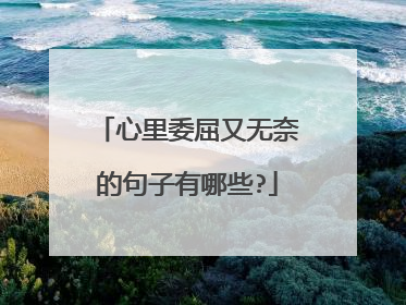 心里委屈又无奈的句子有哪些?