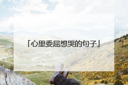 心里委屈想哭的句子