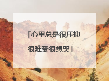 心里总是很压抑很难受很想哭
