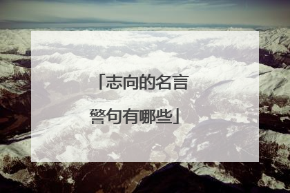 志向的名言警句有哪些