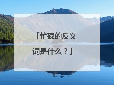 忙碌的反义词是什么？
