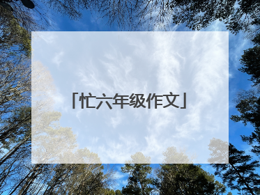 忙六年级作文