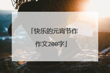 快乐的元宵节作作文200字