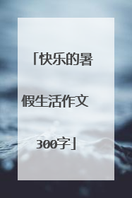 快乐的暑假生活作文300字