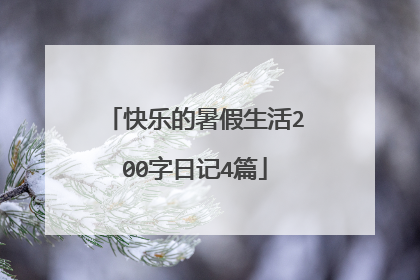 快乐的暑假生活200字日记4篇