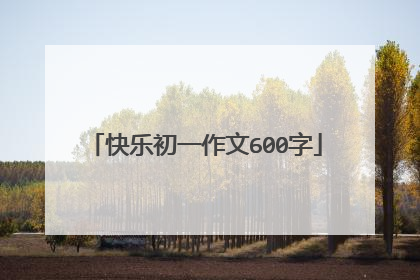 快乐初一作文600字