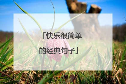 快乐很简单的经典句子