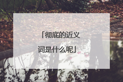 彻底的近义词是什么呢