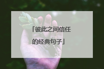 彼此之间信任的经典句子