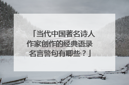 当代中国著名诗人作家创作的经典语录名言警句有唧些？