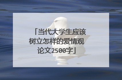 当代大学生应该树立怎样的爱情观论文2500字