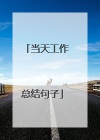 当天工作总结句子