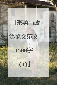 形势与政策论文范文1500字(3)