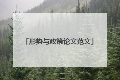 形势与政策论文范文