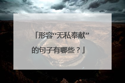 形容“无私奉献”的句子有哪些？