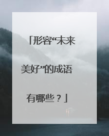 形容“未来美好”的成语有哪些?
