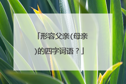 形容父亲(母亲)的四字词语?
