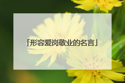 形容爱岗敬业的名言