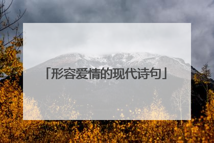 形容爱情的现代诗句