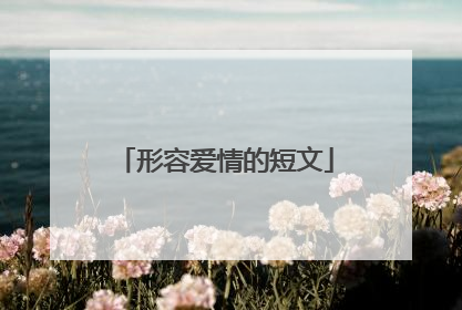 形容爱情的短文