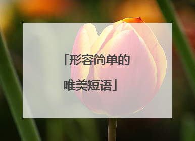 形容简单的唯美短语