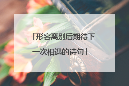 形容离别后期待下一次相遇的诗句