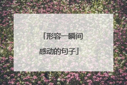 形容一瞬间感动的句子