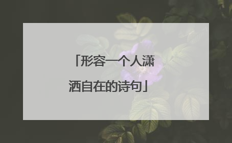 形容一个人潇洒自在的诗句